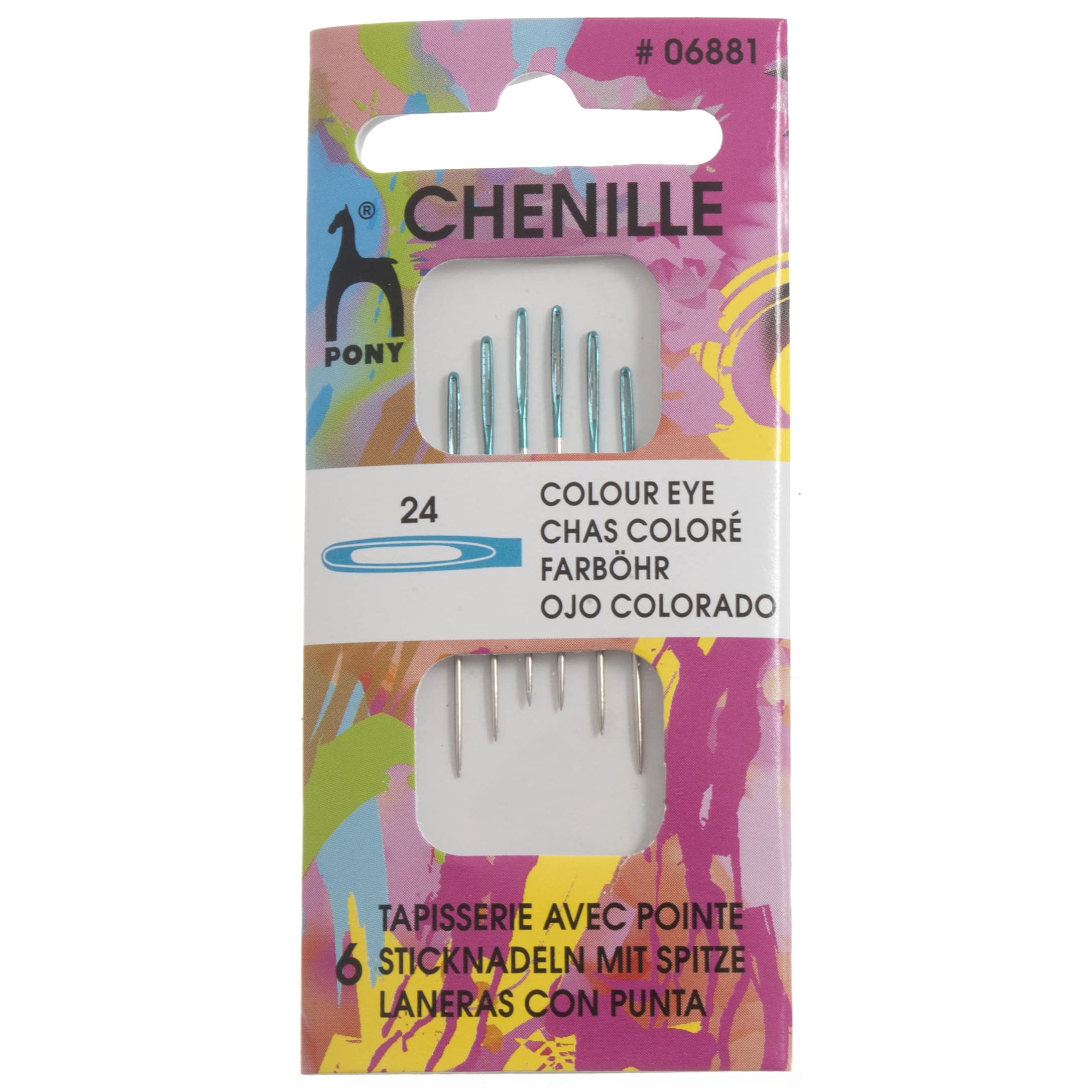 Pony Coded Eye Needles: Chenille 24, Multi-Colour