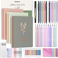 Nicpro 50PCS Cute A5 Spiral Notebook Set for Women - Bible Journal Supplies, Gel Pens, Sticky Notes, Mechanical Pencils, Aesthetic School Gift Box