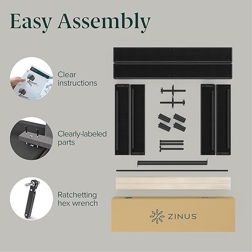 Miniatura 4 de Zinus Curtis - Base de cama tapizada con plataforma, base de colchón, soporte de listones de madera, no necesita somier, embalaje ecológico