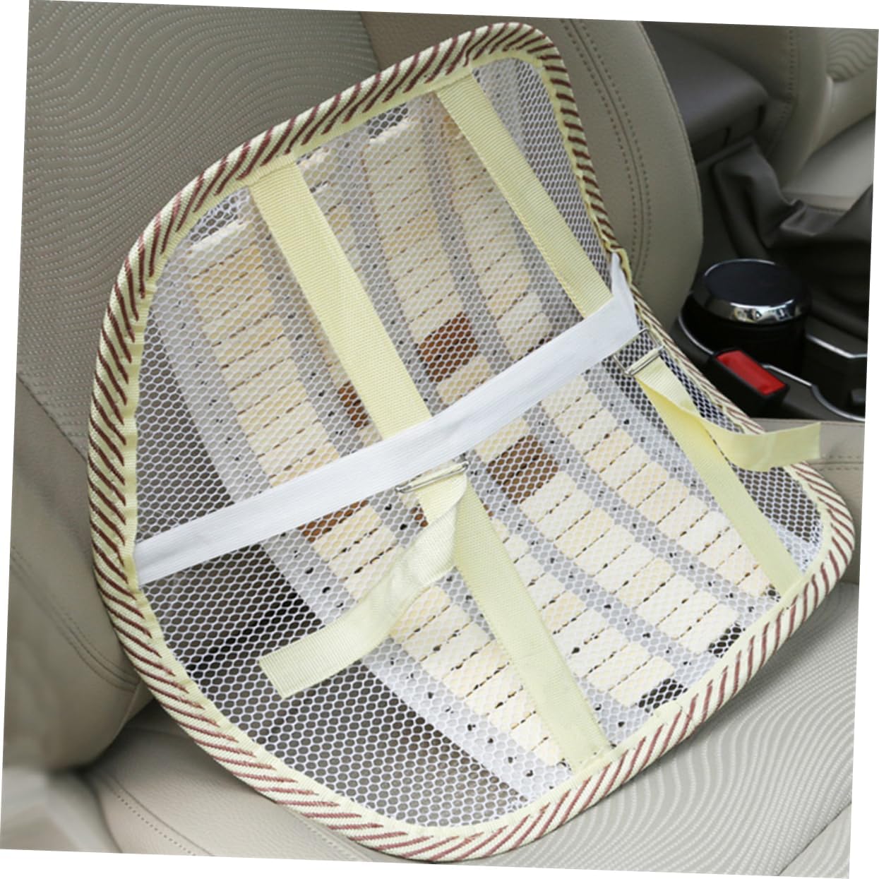 Lumbar Support Pillow for Office Chair Breathable Mesh Back Support Charcoal Waist Pad Belt Fastening