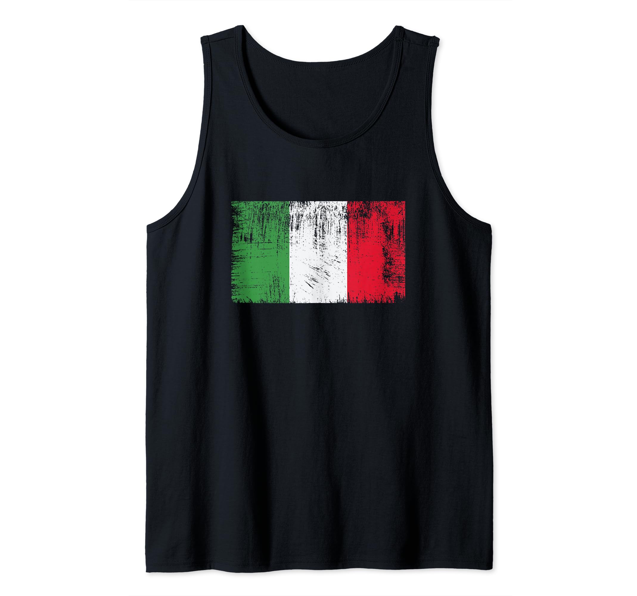 Vintage Italian Banner Fan Italy Flag Italia Retro Tank Top, Black, S