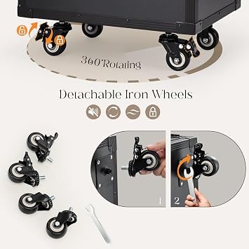 Professional Nail Desk Nail Table Manicure Table Art Table Makeup Case Salon Nail Technician Station with Nail Tech Supplies Beauty Trolley Makeup Trolley with 5 Drawers for Manicurist, Black