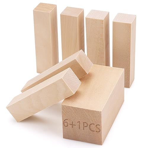 7 Pcs Basswood Blocks for Carving & Whittling - 2