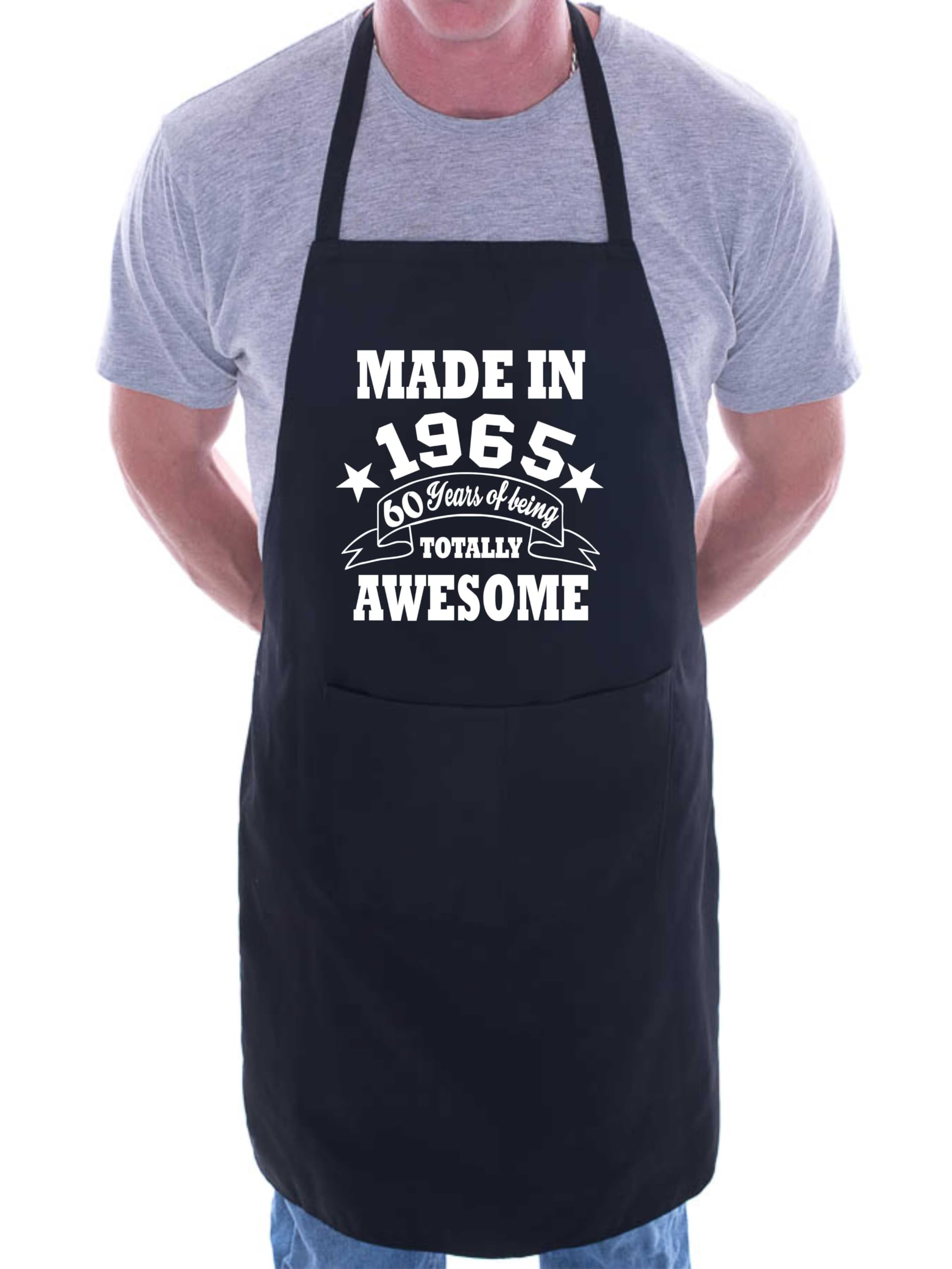 Print4U 60th Birthday Made In 1966 BBQ Cooking Funny Novelty Apron Black
