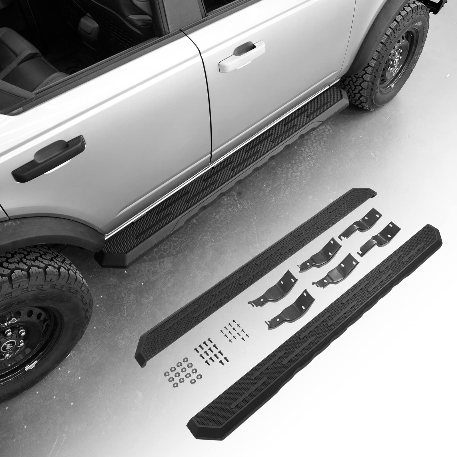 Buy Rongtaod Fit 2021 2022 Ford Bronco Side Steps Running Boards Black