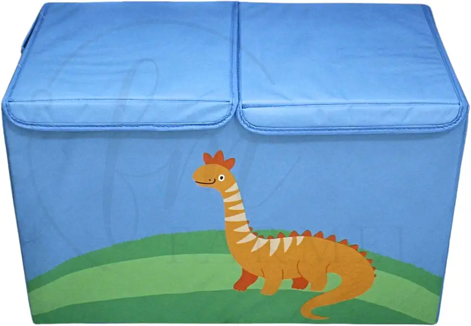 Bau De Brinquedos Caixa Organizadora Montável Estampado Estruturada 60x40 Ideal Para Quarto Infantil (AZUL)