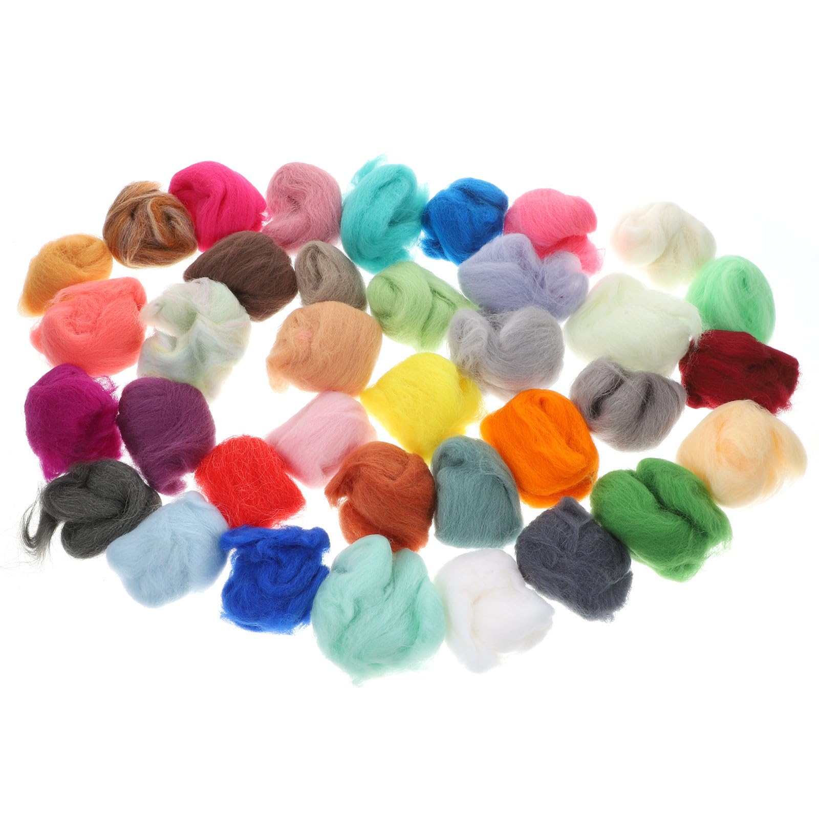 Lana de merino para fieltro manualidades en casa, 36 colores surtidos vellón proyectos DIY
