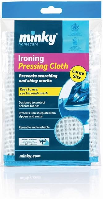 Minky Iron Pressing Cloth, Fabric, White, 14 x 0.5 x 18 cm