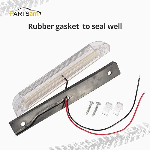 Miniatura 5 de Partsam 4 tiras de luz blanca de 6 pulgadas con 12 luces LED para barcos, barra de luz marina, remolque, camión, caravana, caravanas, luces LED