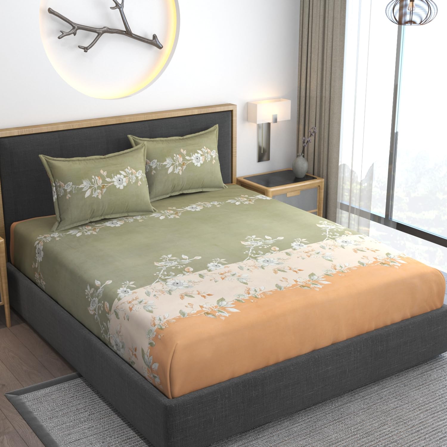 King Size Fitted Bedsheet - Premium Cotton Feel -23