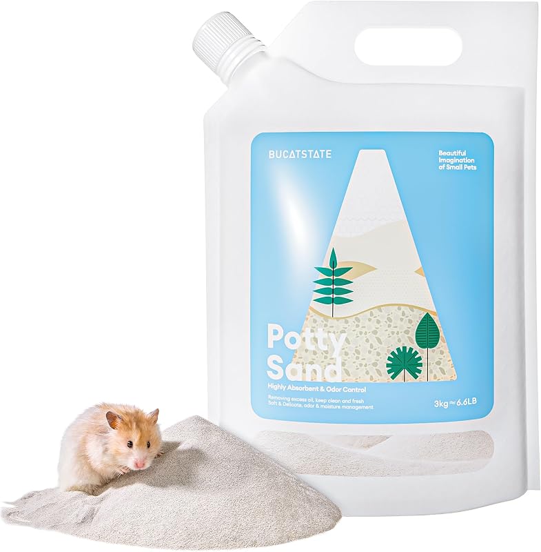Areia de Zeólita para Pequenos Animais BUCATSTATE, Sem Fragrância, para Banho e Higiene, 2,99 kg