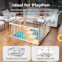 Vista 5 de MioTetto Tapete de juego para bebé, baldosas de espuma suave para el suelo para niños. Baldosas de espuma entrelazadas ajustables, se adapta a