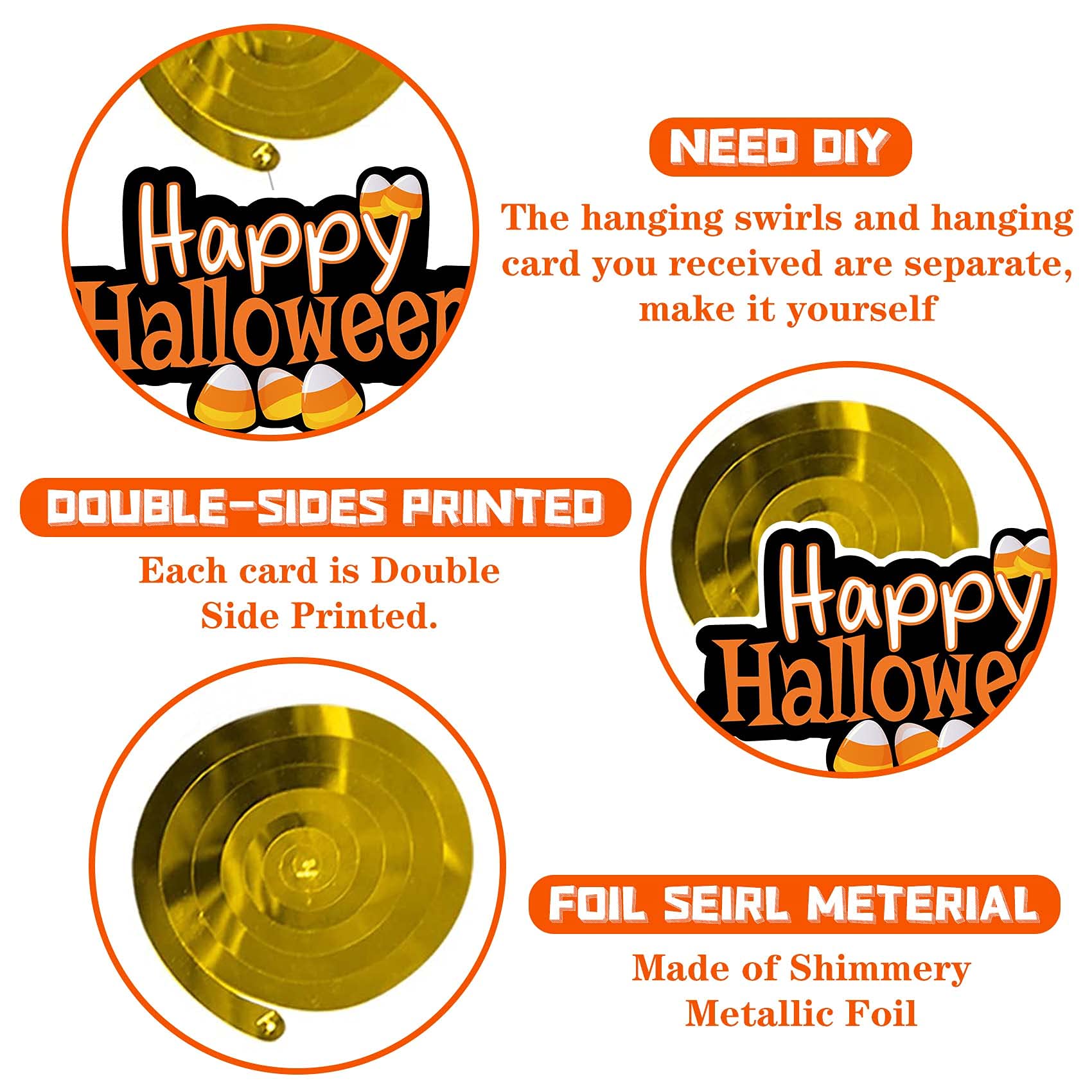 Lot de 68 décorations d'Halloween à suspendre pour salle de classe, décorations de plafond d'Halloween à suspendre, décorations de fête d'Halloween, fantôme, citrouille