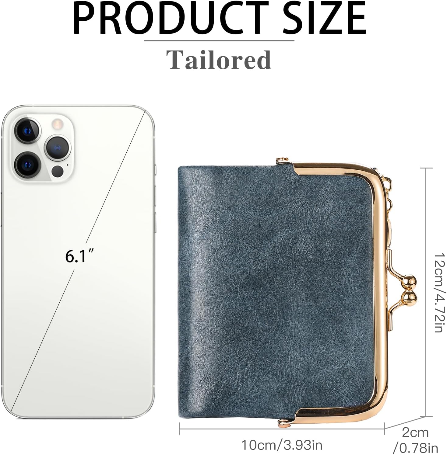 RNIEGA Womens Wallet Small Rfid Blocking Ladies Compact Bifold Leather Vintage Coin Purse With Zipper and Kiss Lock image 2
