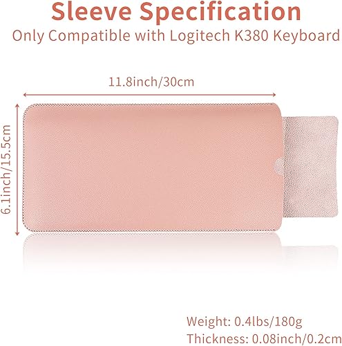 Miniatura 6 de Messiro PU Leather Keyboard Sleeve for Logitech K380 & Apple Wireless Magic Keyboard A2449 A2450 MLA22LLA A1644, Travel Sleeve Bag Case, Not