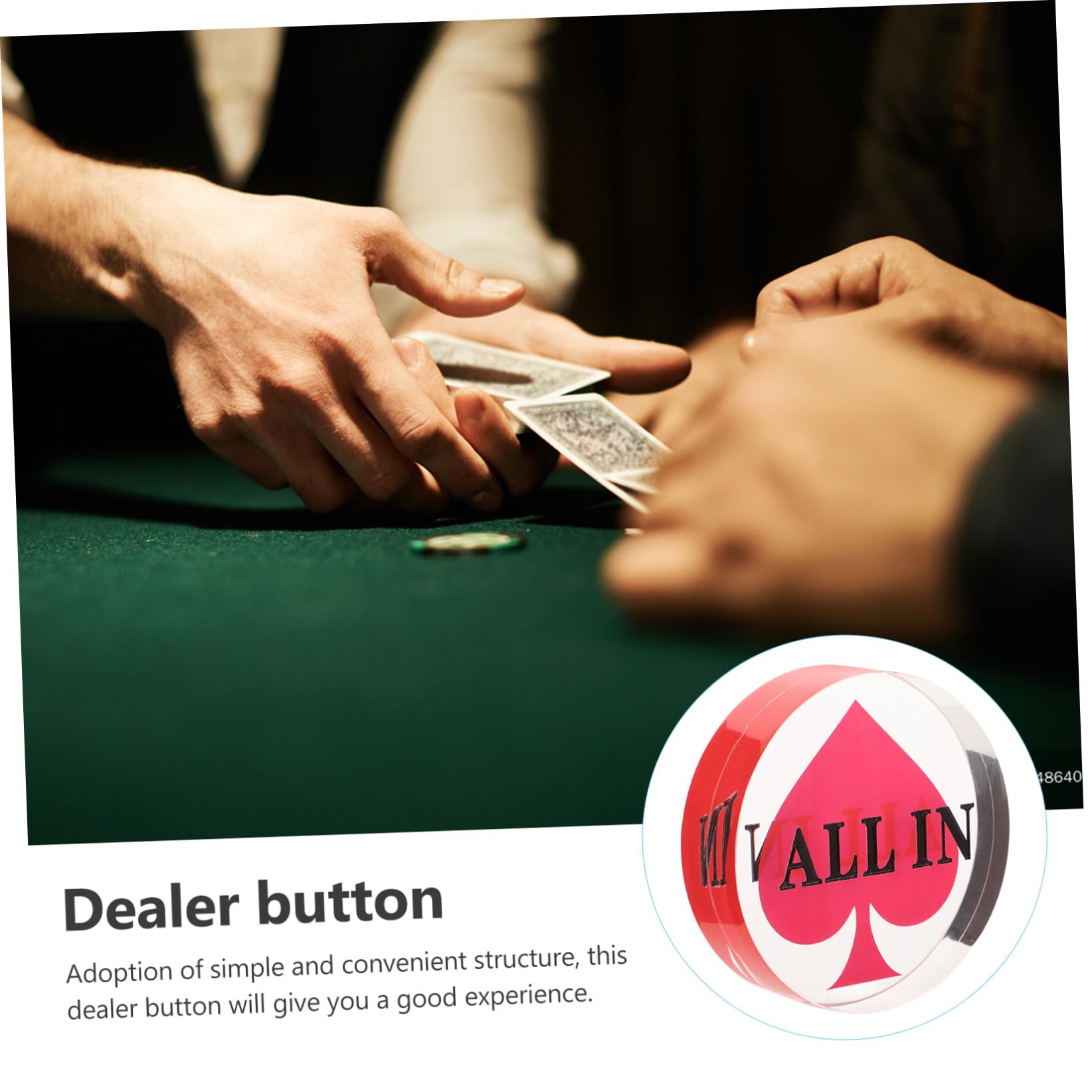 Abaodam Pulsante del Mazziere in Acrilico Doppio Lato per Carte da Gioco e Poker, Segnapunti per All-in e Black Jack