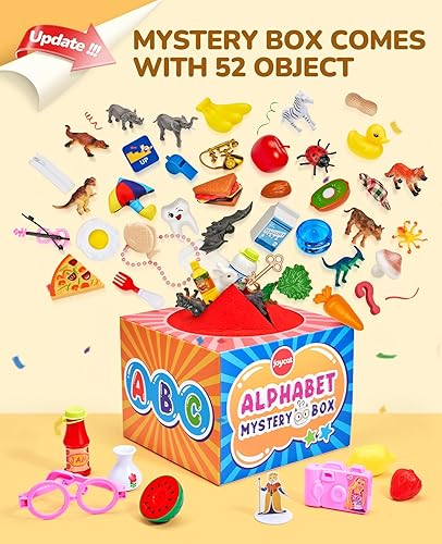 Miniatura 8 de JoyCat Caja misteriosa del alfabeto para niños, 26 piezas de clasificación de letras a juego, actividades, sonidos de letras, juguetes de