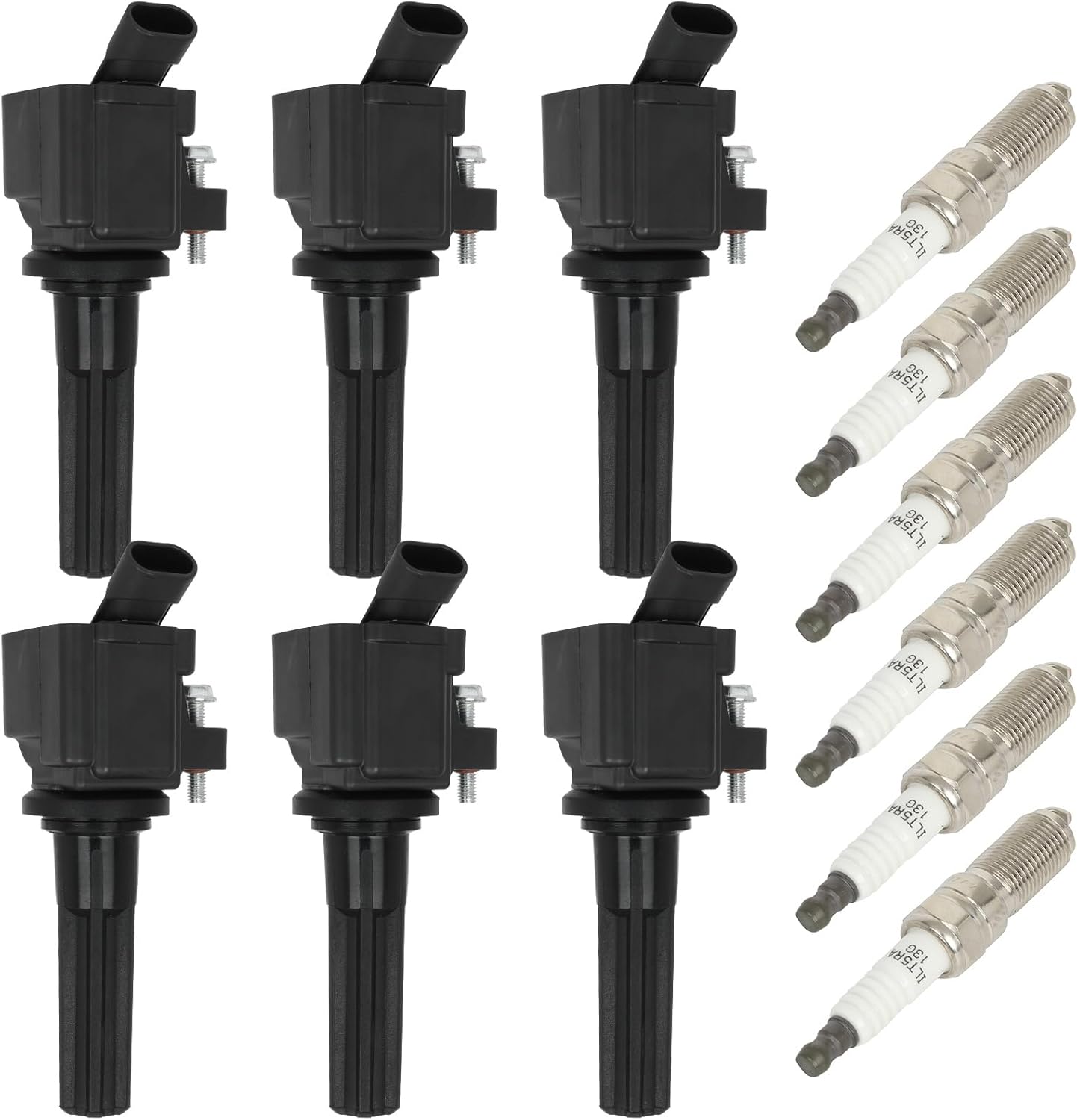 6PCS Ignition Coils and 6PCS Spark Plugs Compatible with 2009-2010 for Hummer H3T 3.7L 2007-2012 for Chevy Colorado 2.9L 2006 for Chevy Trailblazer EXT 4.2L Replacement for UF497 12629472