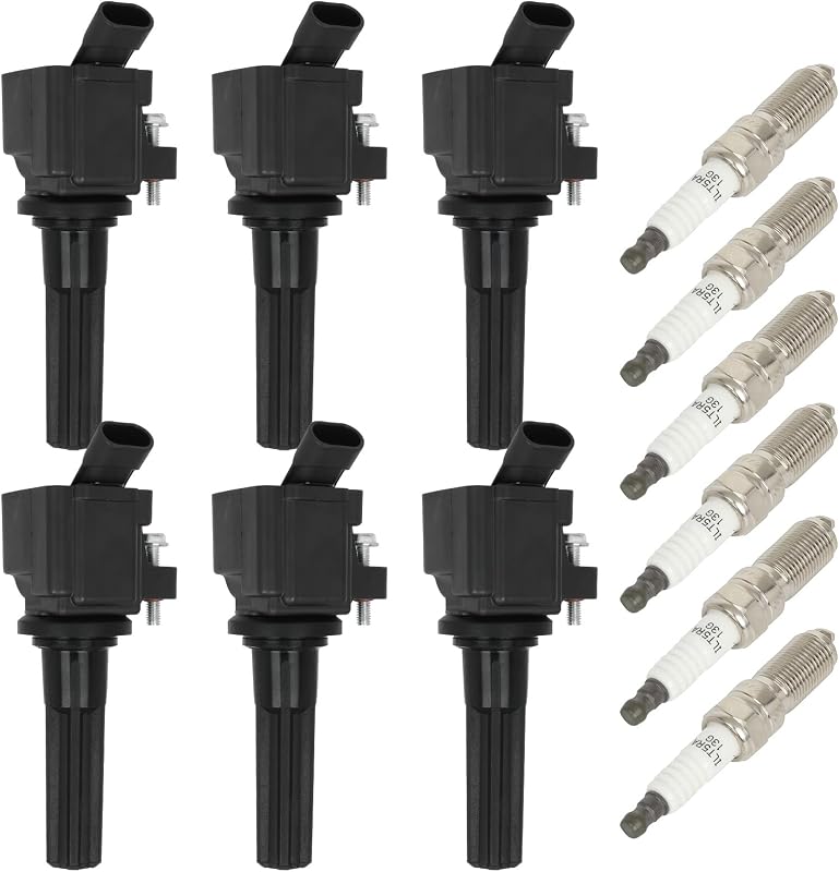 Kit de bobinas de ignição e velas de irídio OCPTY para Chevrolet, GMC, Hummer e Buick – 6 bobinas + 6 velas