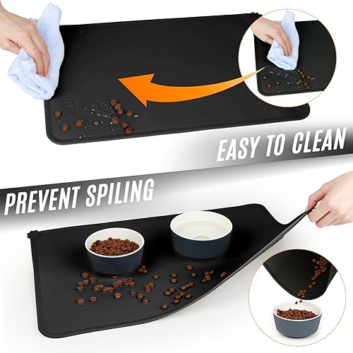 Miniatura 3 de Tapete antideslizante, tapete de silicona impermeable para alimentación de mascotas, tapete antideslizante para alimentos para mascotas, tapete para