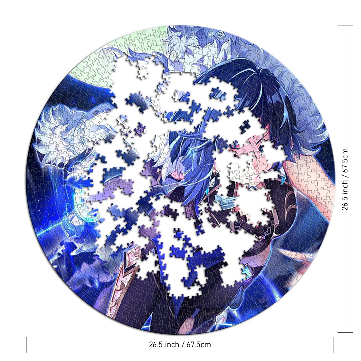 1000 Teile Puzzle Genshin Impact Yelan – Kreispuzzle, 67,5 X 67,5 Cm, Für Erwachsene & Kinder