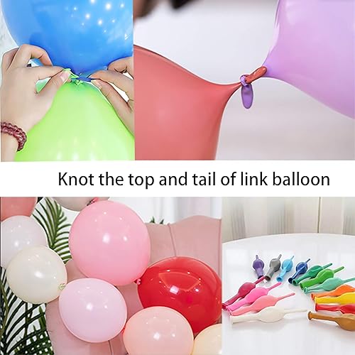 Miniatura 8 de Globos de látex de 6 pulgadas, 100 globos de enlace rápido para decoración de fiestas (negro y naranja)