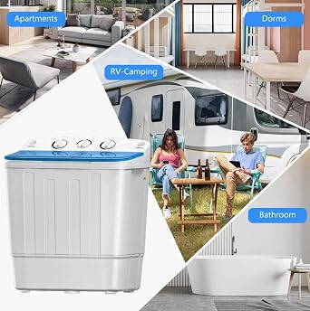 Household Appliances ZOKOP XPB46-RS4 13Lbs Semi-automatic Twin Tube Washing Machine US Standard White & Blue