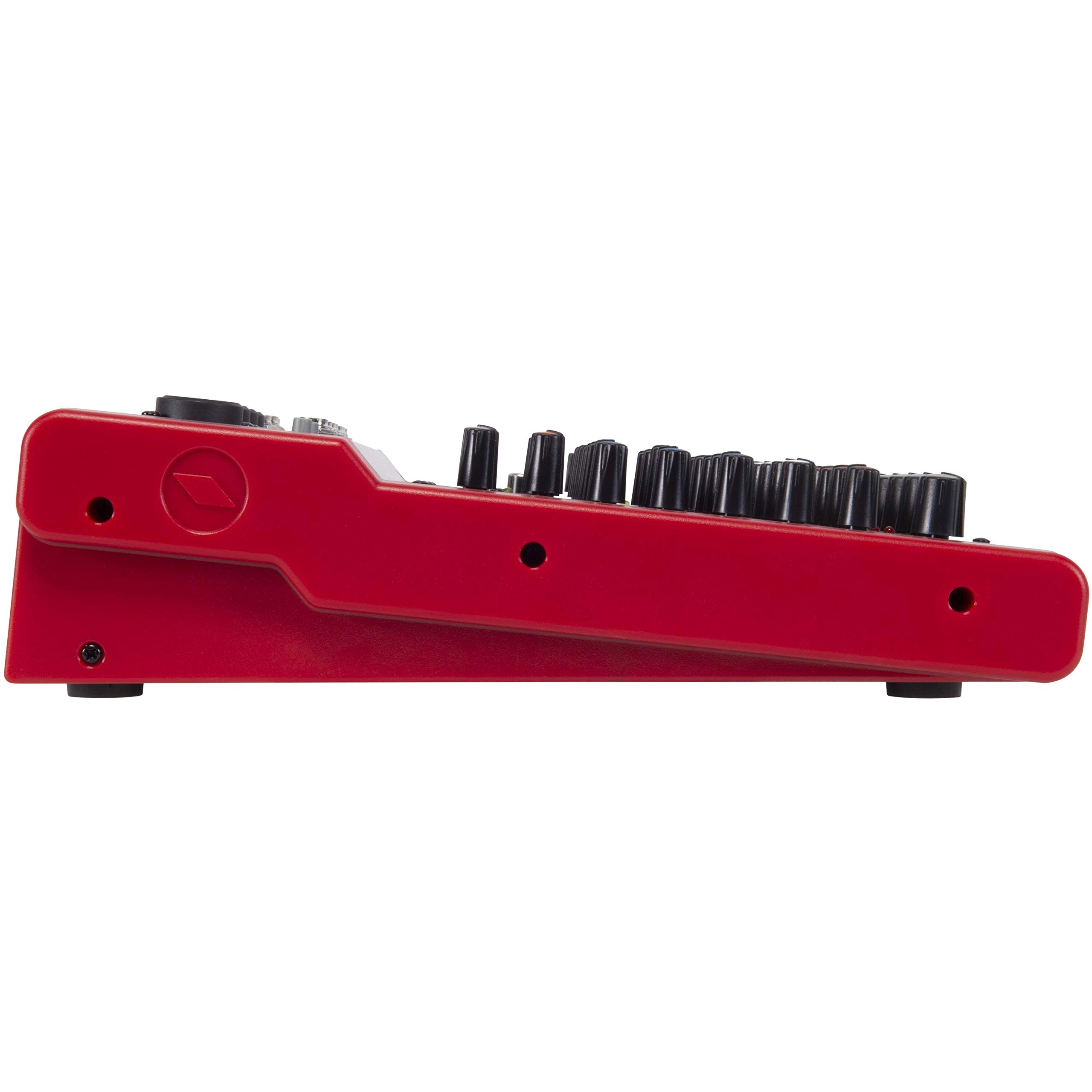 Proel MQ10FX - Mixer ultra compatto con 10 ingressi e 2 bus di uscita + FX effetti di qualità per Canto, Live e Karaoke, colore: Nero/Rosso (MQ10FX)