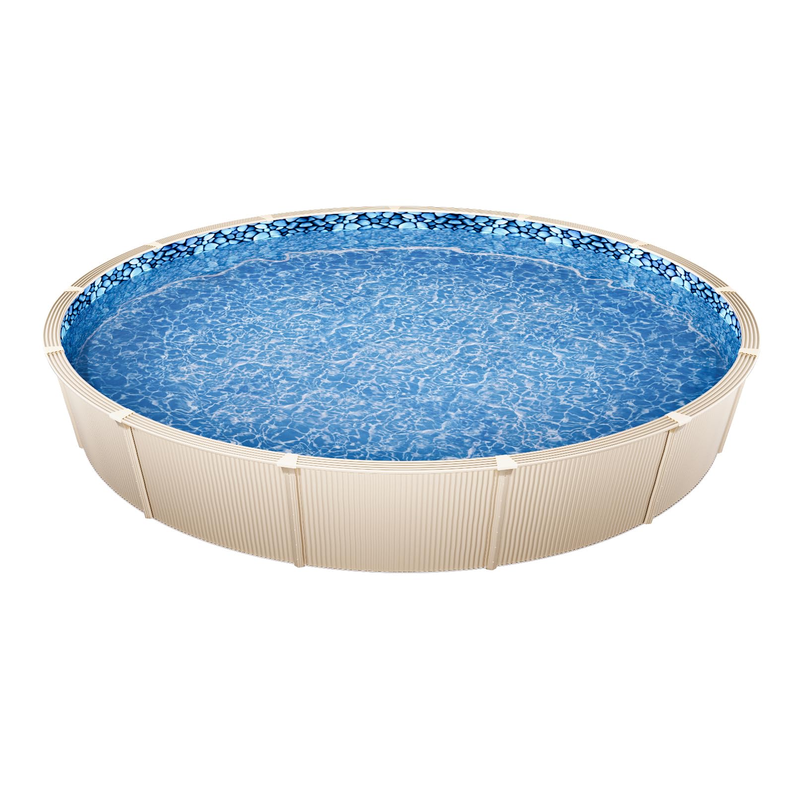 VEVOR Revestimiento para Piscina Elevada 244 cm Redonda Cubierta para Piscinas Superpuestos Vinilo de Calibre Estándar Altura de Pared 122-137 cm Diseñado para Piscinas Elevadas con Lados de Acero