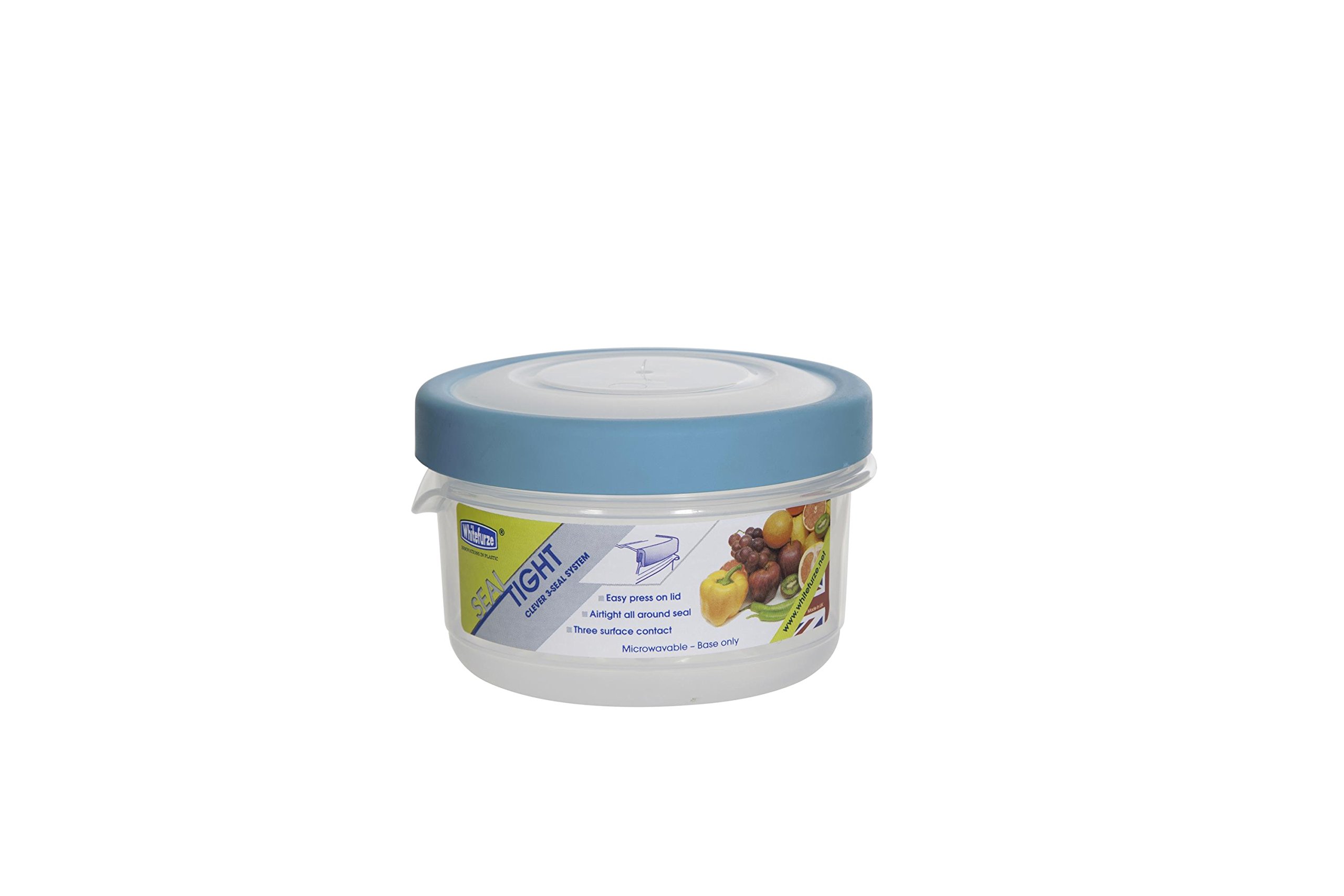 Whitefurze Round Seal Tight Container, Plastic, Teal, 0.3 Litre