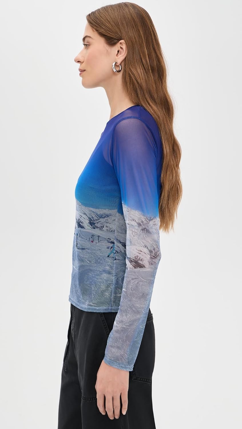 Never Fully Dressed Women's Ski Slopes Mesh Long Sleeve Top