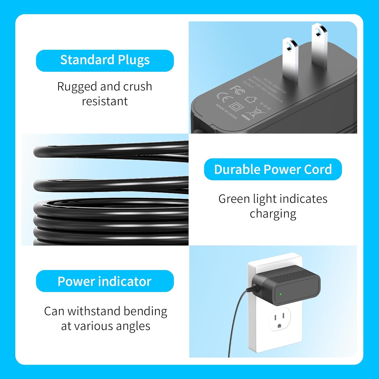 12.6V Charger for Bublue Bubot Robotic Pool Cleaner Compatible with Bubot 300P AI0P Robotic Pool Cleaner Cordless Pool Vacuum Power Adapter-NOT for A12P