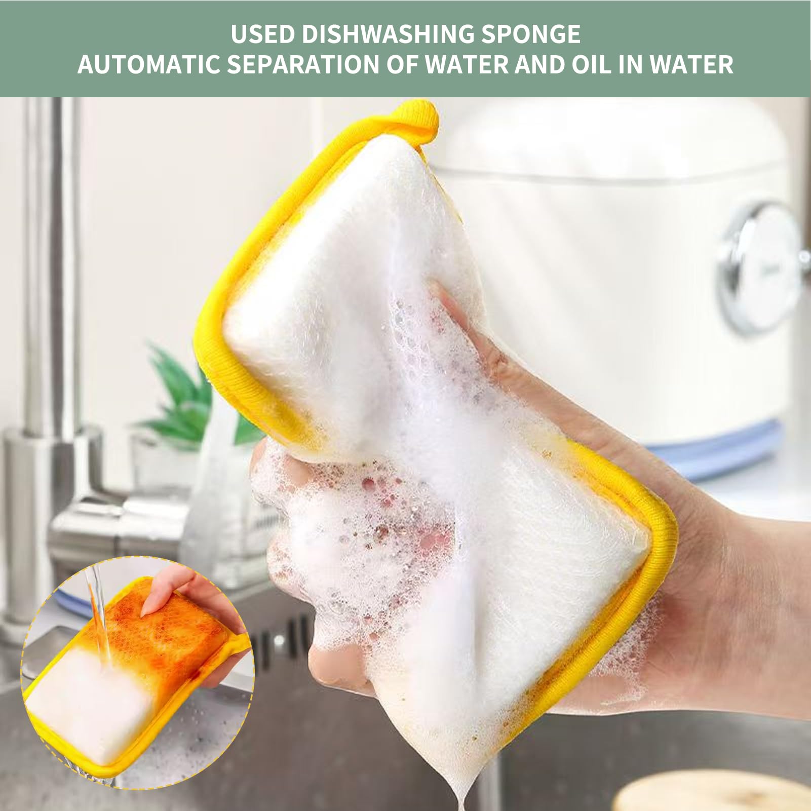Washing Up Sponge Set, 5PCS Double-Sided Kitchen Dishcloth, Multi-Purpose Absorbent Scrubber Pad for Bowl Dish - Image 2