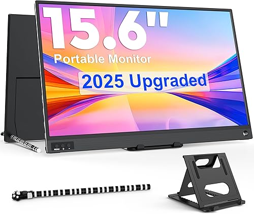 ZSCMALLS Monitor portátil de 156 pulgadas Full HD pantalla USB C doble monitor con altavoz monitor de juegos para PS3 PS4 Xbox Nintendo Raspberry Pi