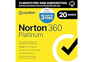 Norton 360 Platinum 2024: Secure Up to 20 Devices with Antivirus, VPN, and More