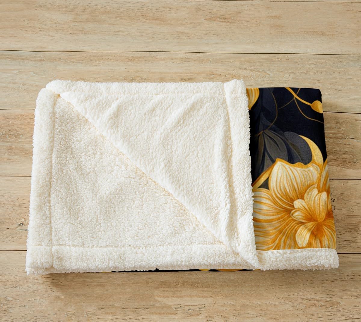 Feelyou Yellow Red Floral Fleece Throw Blanket Farmhouse Peony Flower Sherpa Blanket for Kids Boys Girls Vintage Plant Plush Blanket Floral Fuzzy Blanket for Sofa Bed Couch,Twin 60x80 Inches