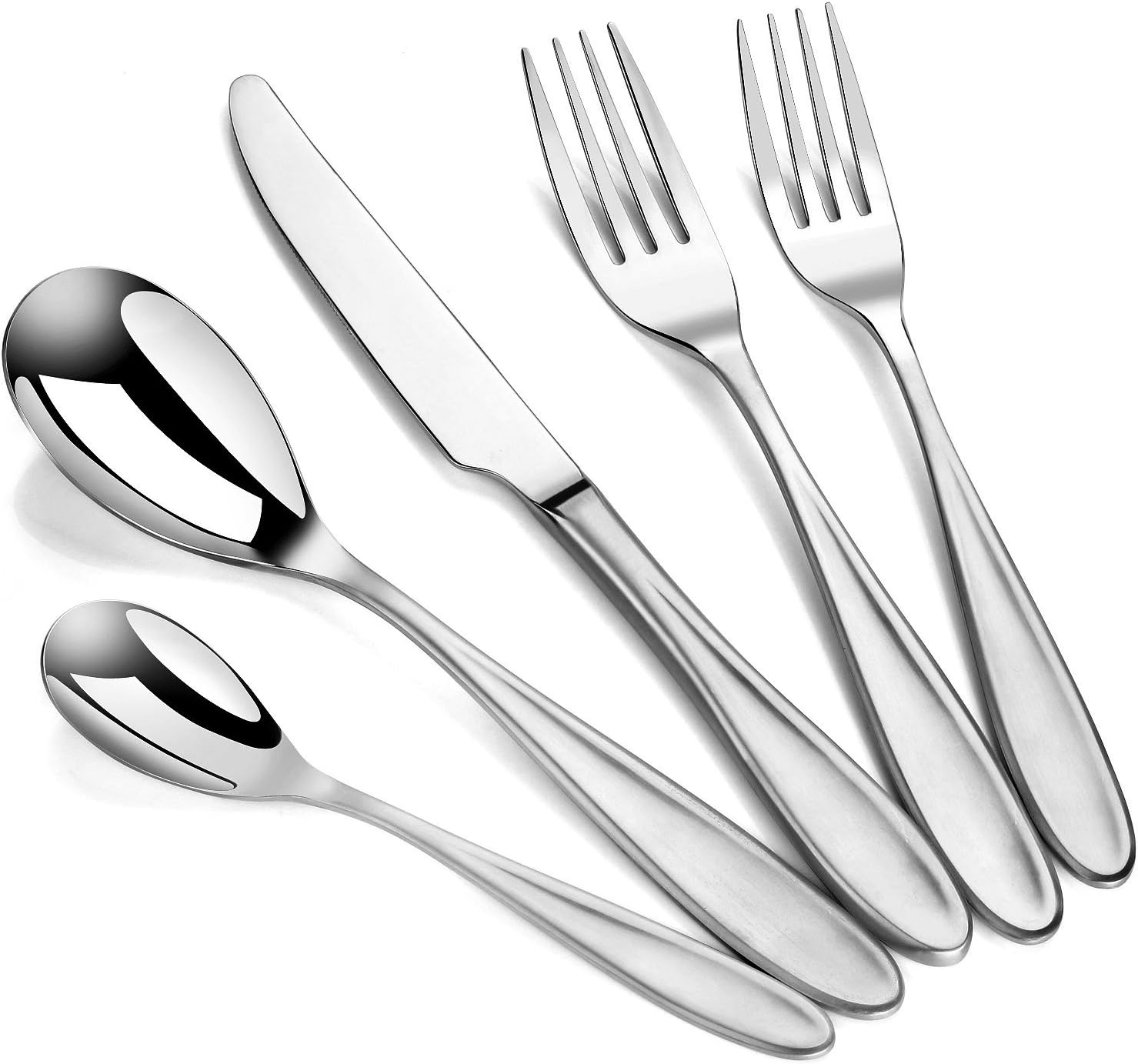 Sheng Yi 20-Piece Flatware Set, 18/10 Stainless Steel, Mirror Polished Luxury Design, Restaurant & Hotel Quality, Cutlery Service for 4