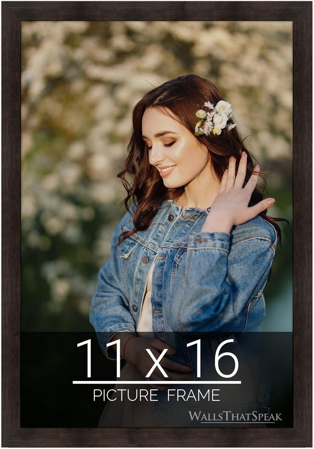 wallsthatspeak 11x16 Espresso Brown Picture Frame for Puzzles Posters Photos or Artwork