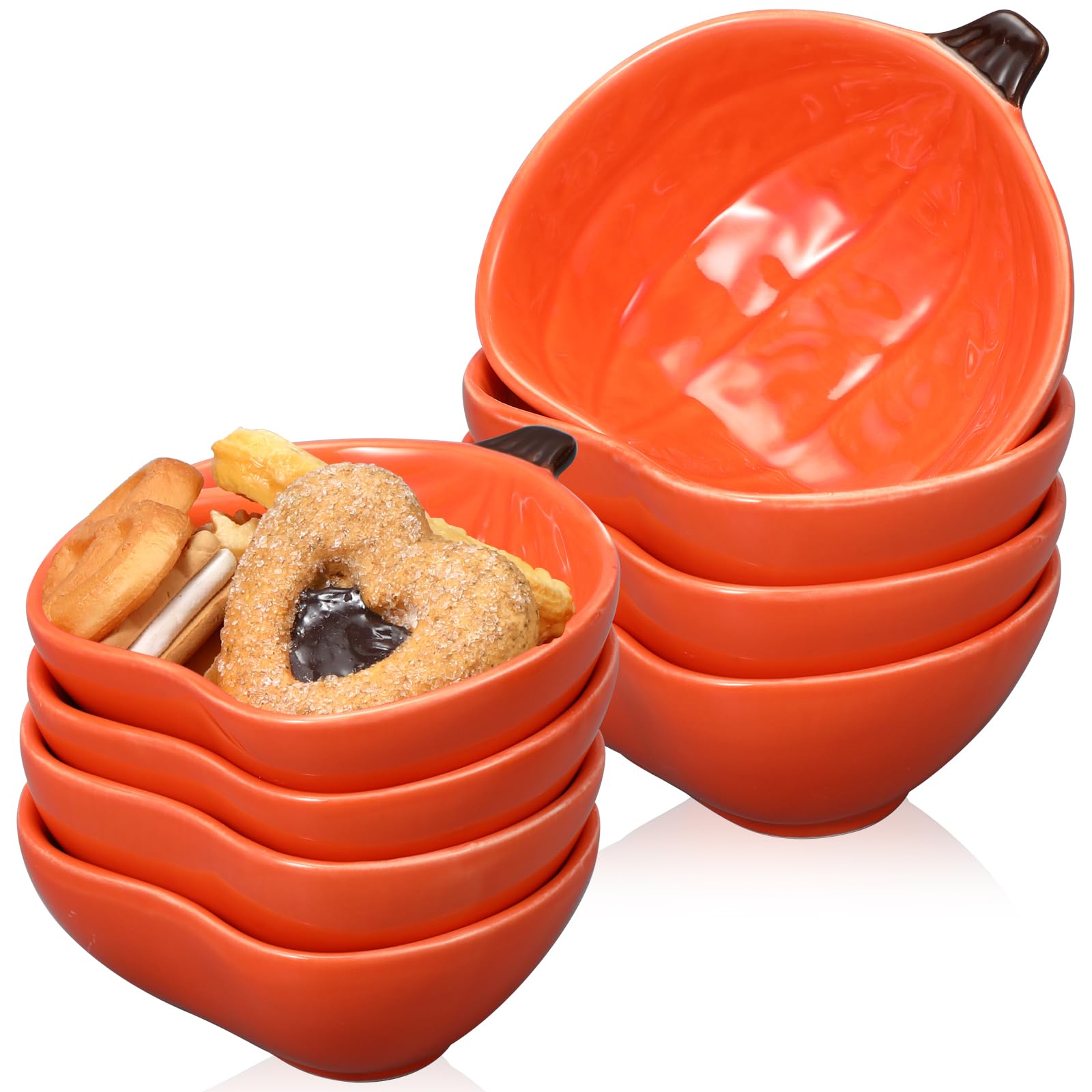 Amazon.com: 8 Pcs Fall Ramekins 6 oz Oven Safe Pumpkin Ceramic Ramekins ...