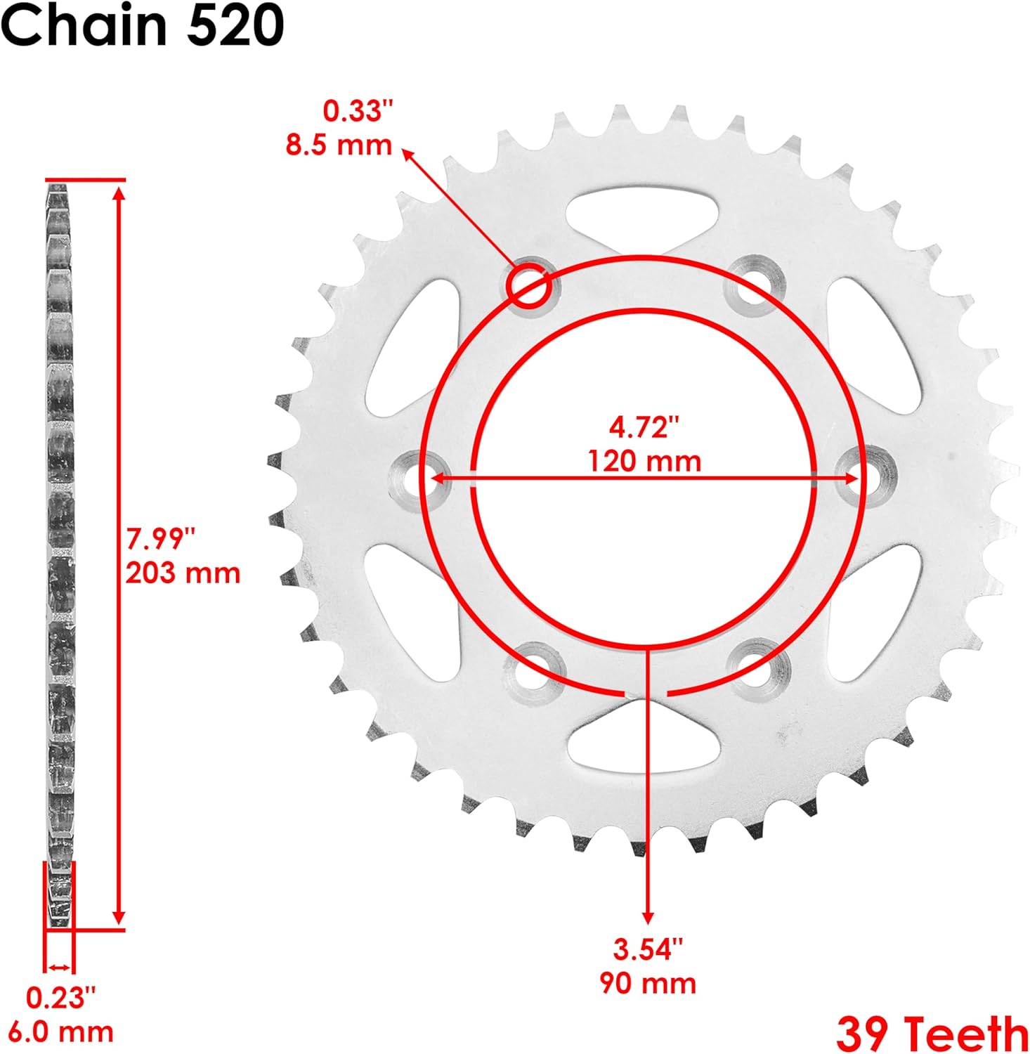 Caltric Drive Chain & Sprockets Kit Compatible with Honda Tr200 Tr-200 Fatcat 200 1986 1987