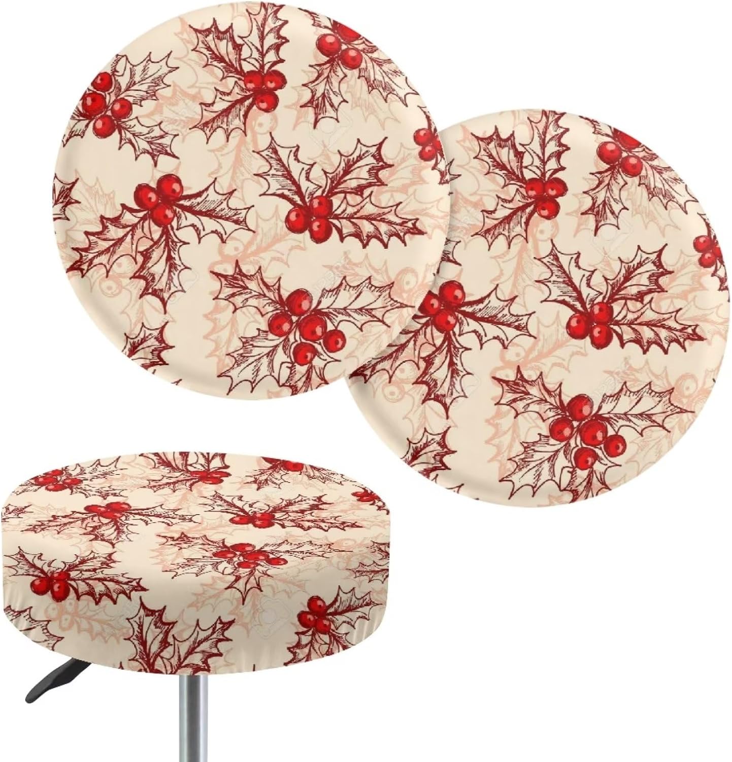 NETILGEN Stool Covers Round, 2 Pack Washable Polyester