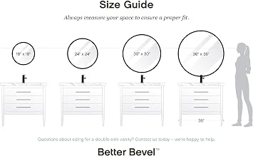 Better Bevel 30 x 30 Black Rubber Framed Mirror | Round Bathroom Wall Mirror