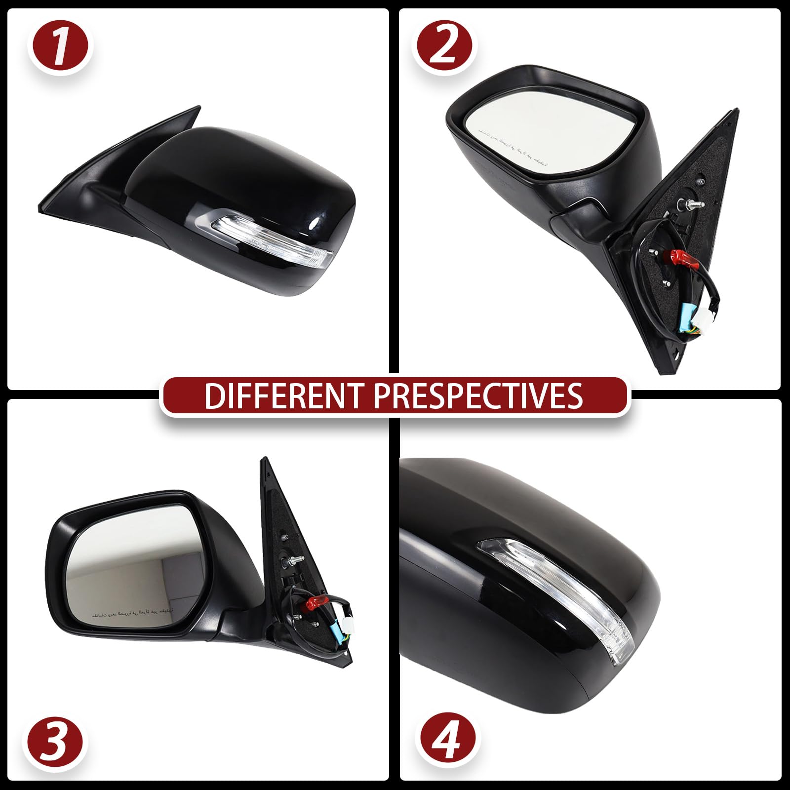 TiJeRa Espejos Laterales Para Toyota Landcruiser Prado 150 Series 2009-2013 Espejos Exteriores Con Intermitentes Ajuste Eléctrico Lentes Calefactados