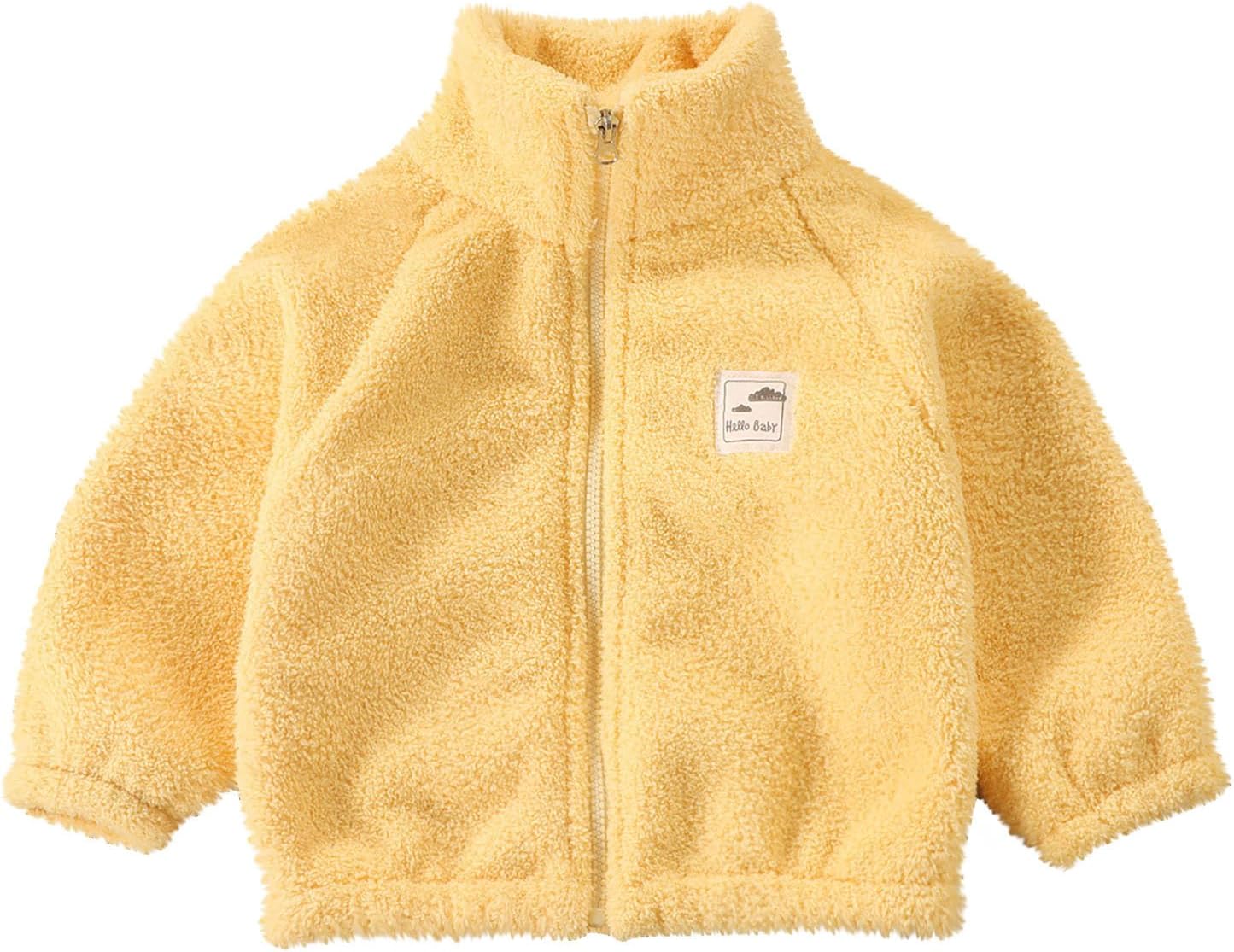 Fleece Lined Wool Outfit for Children Boy Girl Fall Winter Thick Warm Thick Fuzzy Basic Coats Child 2026 Fashion