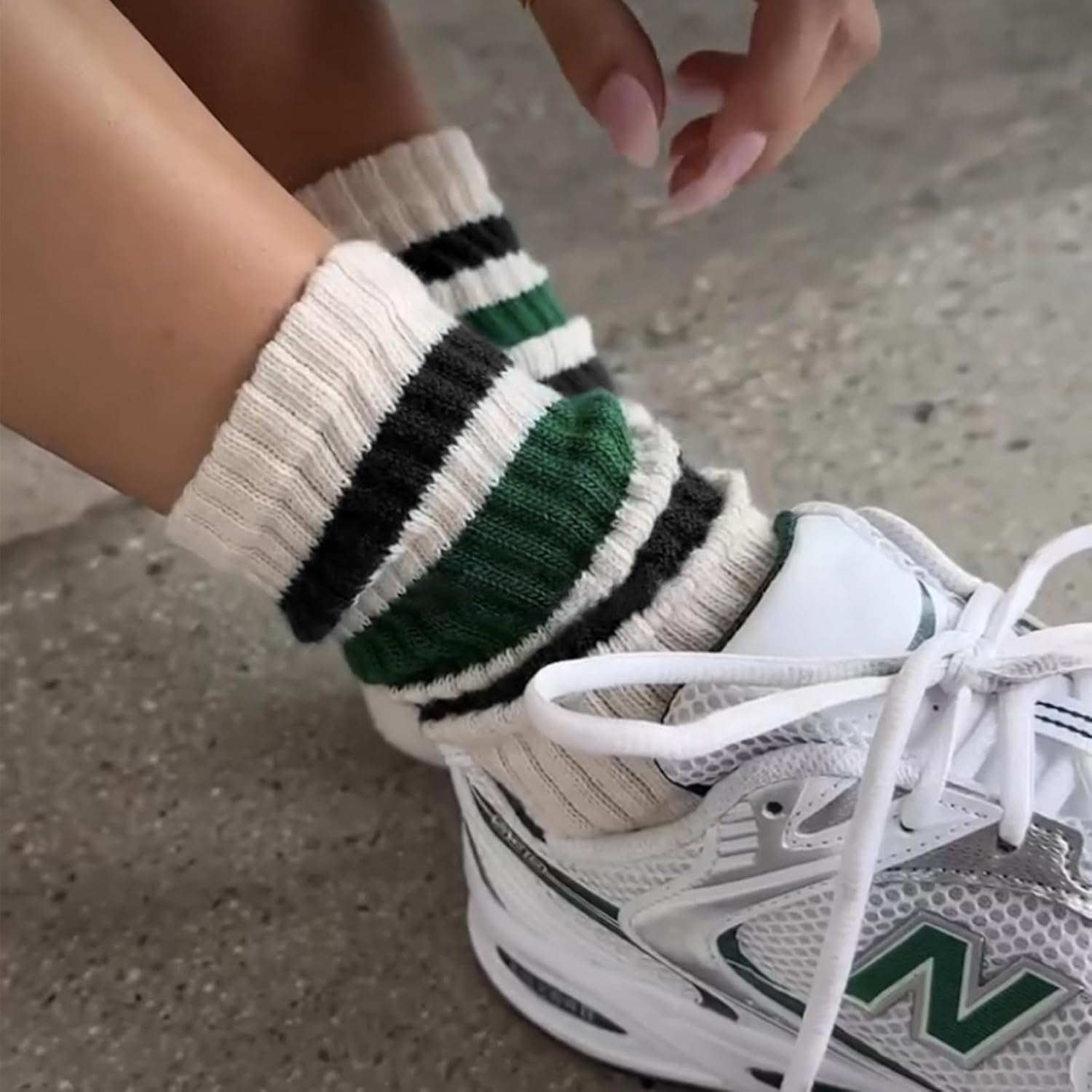 Fun Novelty Retro Striped Crew Socks For Women Sporty Calf Casual Cotton Tube Socks Women - Image 6