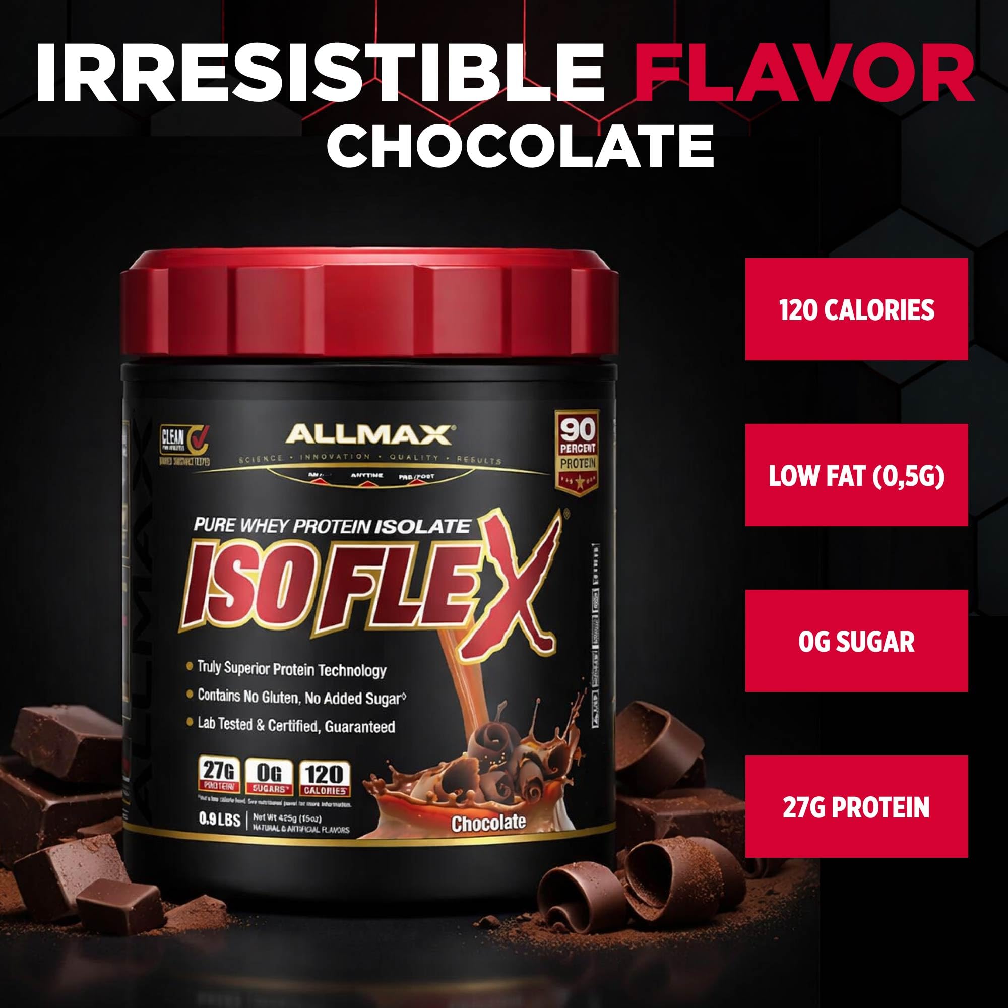 ALLMAX ISOFLEX Whey Protein Isolate, Chocolate, 1 lb — Amazon image 9