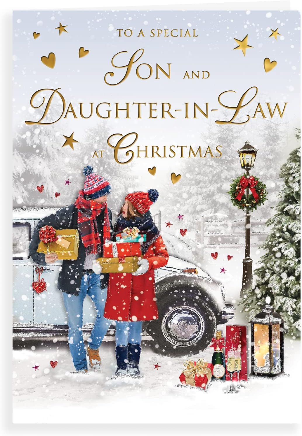 Piccadilly Greetings Christmas Card Son & Daughter in Law 9 x 6 inches Regal Publishing