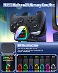 FASTSNAIL [Switch 2/1 Compatible] Charging Dock for Nintendo Switch 2/1/OLED for Joycon 2, 10 in 1 Fast Charger Station Stand for Pro Controller 2/1 with 11 RGB Modes, LED Indicator, Charger Cable