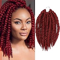Vista 22 de AU-THEN-TIC Jumbo Senegalese Twist Crochet Hair, 12 pulgadas, paquete de 6, extensiones sintéticas para estilos Habana y Mambo Twist, (azul)