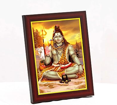zig zag Lord Shiva Sankar Mahakal Photo Frame For Wall Table Size Small  6x8 inches, Acrylic Glass